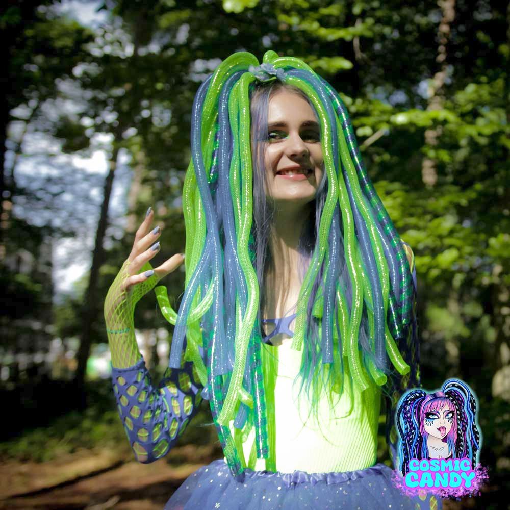 Cosmic Candy - Rave Cyberfalls Cyberlocks - Vert/Bleu